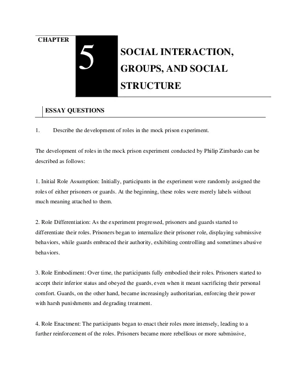 CH-5 Social Interaction, Groups, And Social Structure - Sociology: A ...